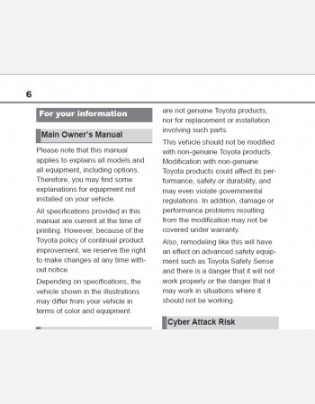 toyota kluger hybrid 2023-2024 owners manual